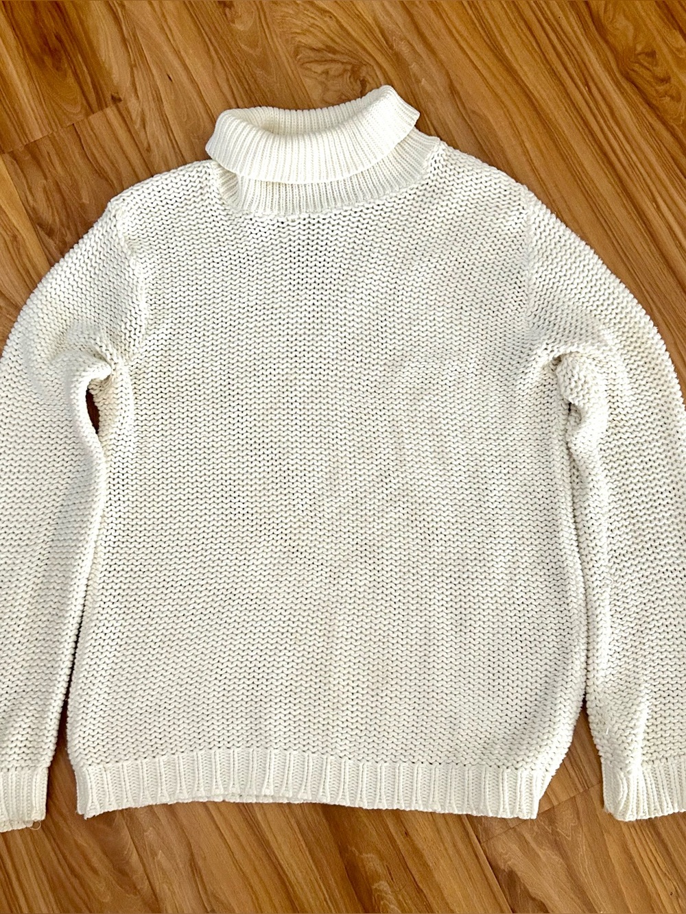 Chunky White Turtleneck Sweater